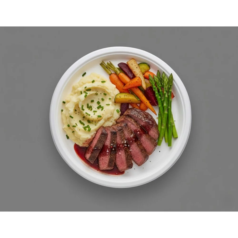Round Bagasse Plate | Compact Profile | Compostable Tableware | MOQ 600