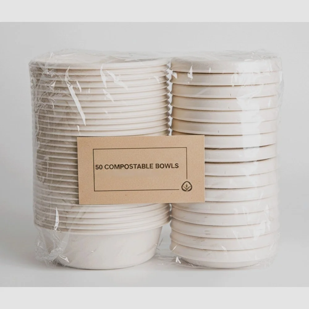 1000 mL Round Bagasse Bowl | Deep Profile | Compostable Tableware | MOQ 600