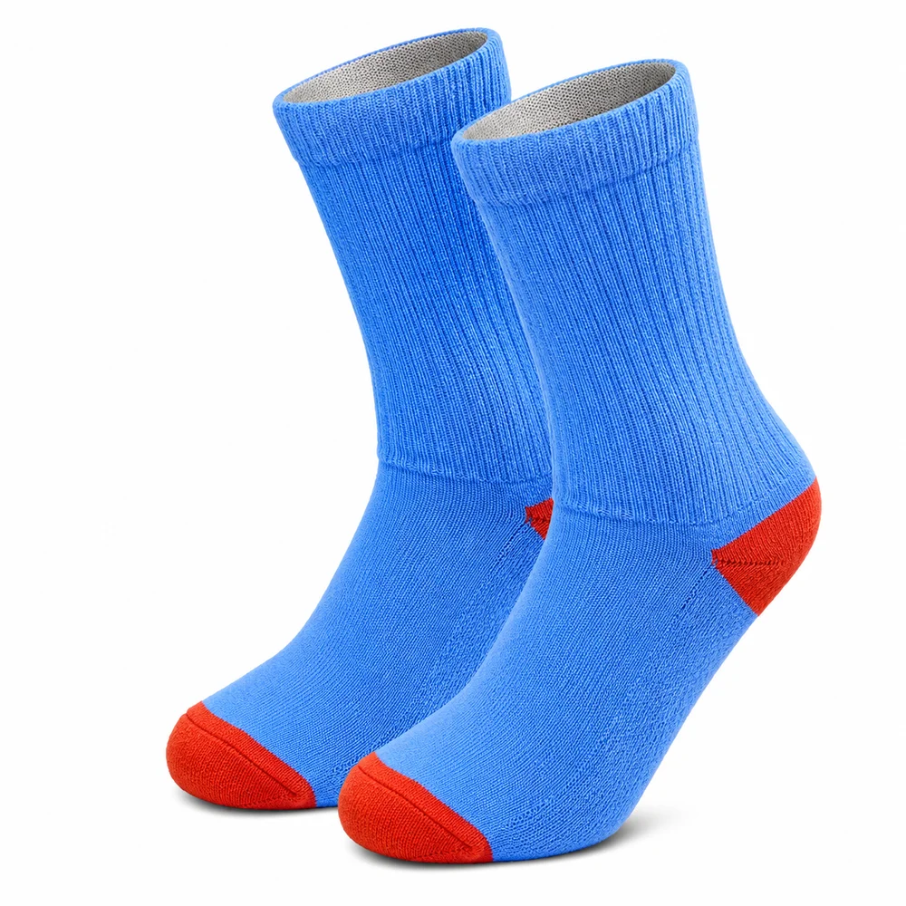 Custom Mens Organic Cotton Crew Socks Half-Terry Cushioned Socks