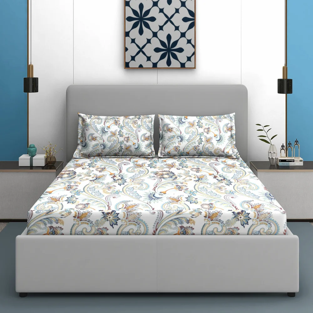 CORAL COLLECTION DOUBLE BEDSHEET WITH 2 PILLOW COVERS