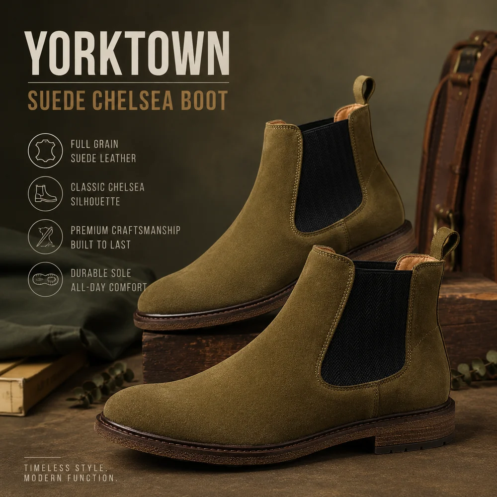 Suede Chelsea Boot Yorktown Design Full Grain Construction