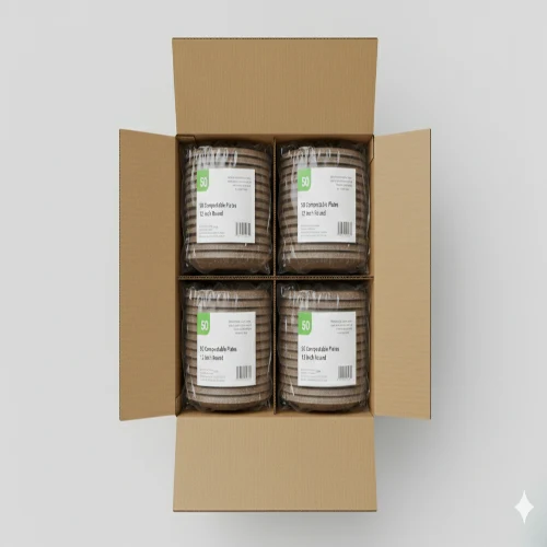 12" Round Rice Husk Eco-Friendly Dinner Plate (175g Heavy-Duty) Costita