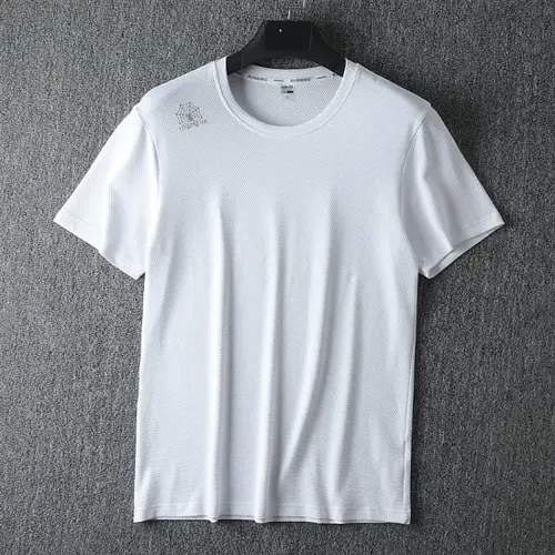 Poly Cotton Sinker 160 GSM Round Neck Tshirts Interlock Knitting with Bio-wash and Silicon Finish